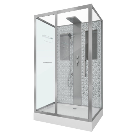 Душевая кабина Niagara Luxe NG-7711WBK 90x120х210, низкий поддон, стенки белые, без крыши