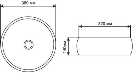 Раковина Aquanet Round-1-MB 36 черный матовый