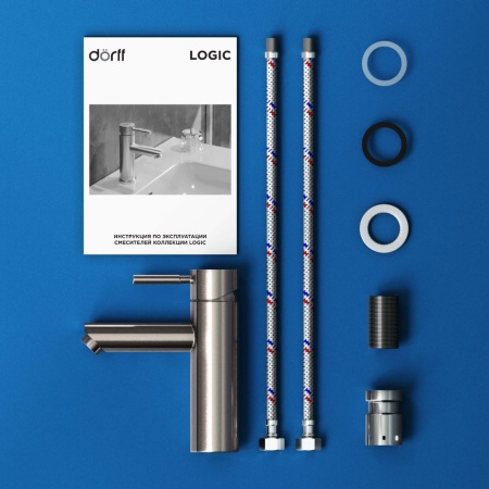 Смеситель для умывальника Dorff D3002100SS Logic new из нержавеющей стали
