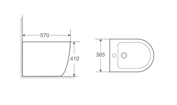 Биде напольное Grossman GR-BPR4455 белое 560х360х405