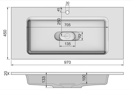 Раковина Jorno Modul 100 Mol.08.100/W