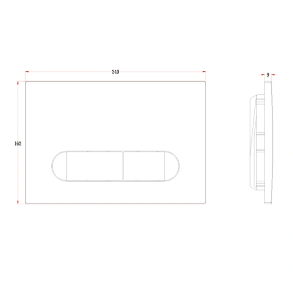 Кнопка смыва Veconi FLUSH V3, FLV3-GM, 240х162х9, пластик, оружейная сталь