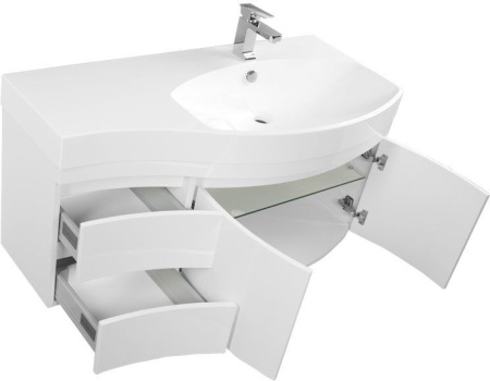 Тумба с раковиной Aquanet Опера 115 R белый (2 дверцы 2 ящика)