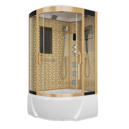 Душевая кабина Niagara Luxe NG-7712GR 80x120х215, высокий поддон, стенки золото