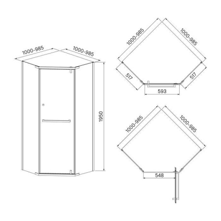 Душевое ограждение IDDIS Steel 100х100х195 STE8SS0i23