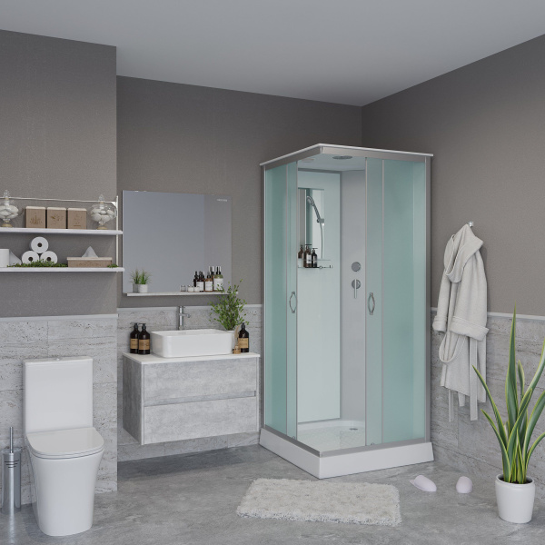 Душевая кабина Niagara Classic NG-1101-14 90х90х215, низкий поддон 13 см, стекло матовое с полкой