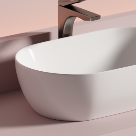 Раковина Ceramicanova Твист (Twist) накладная овальной формы 500x300x140 белый CN12001