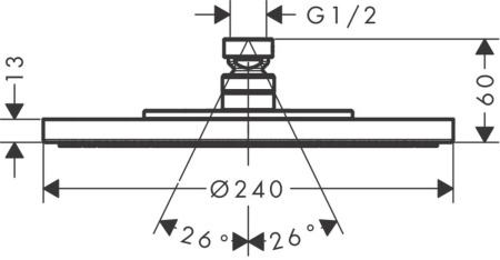 Верхний душ AXOR Starck 240 1jet. полированное красное золото 28494300