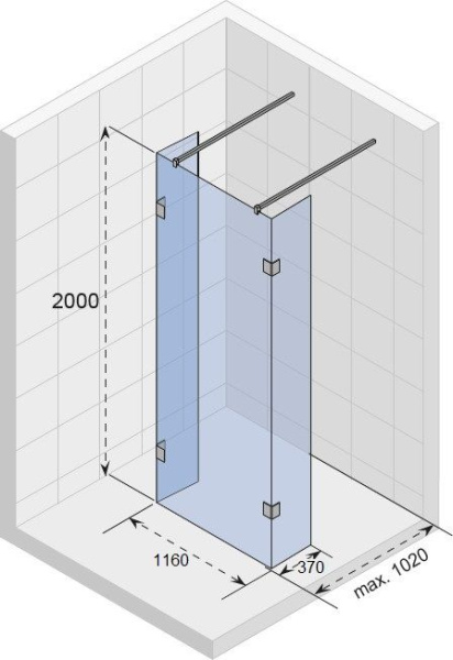 Душевая перегородка Riho SZ Scandic NXT X202 120 GX00332B0 черный