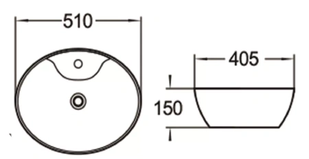 Раковина керамическая (накладная)  SantiLine SL-1043
