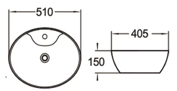Раковина керамическая (накладная)  SantiLine SL-1043