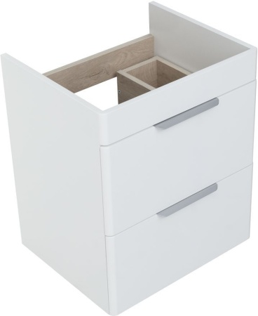 Тумба под раковину Aquanet Ирис new 50 белый глянец (2 ящика)