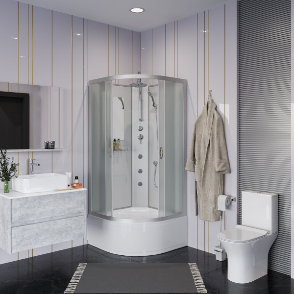 Душевая кабина Niagara Classic NG-2308-14BKTG 90х90х210-240, высокий поддон 40 см, стекло матовое Душевая кабина Niagara Classic NG-2308-14BKTG 90х90х210-240, высокий поддон 40 см, стекло матовое