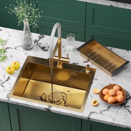 Кухонная мойка RoxenBath Simple 60 PVD золото  (текстурное покрытие)