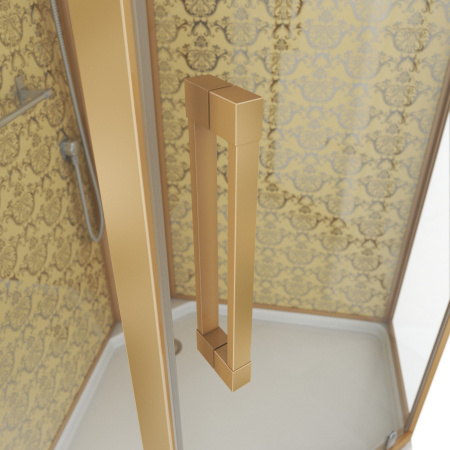 Душевая кабина Niagara Luxe NG-7717GBK 100x100х210, низкий поддон, стенки золото, без крыши