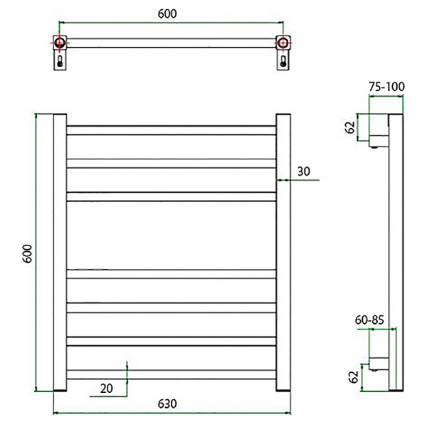 Полотенцесушитель ГРОТА ESTRO 63/60