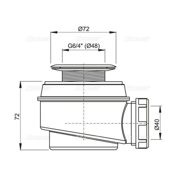 Сифон для душевого поддона Alcaplast с нержавеющей peшeткой, A46-50