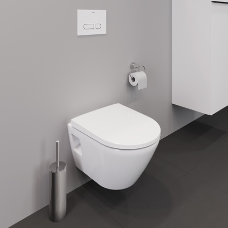Duravit D-Neo Унитаз подвесной 37x48 см, безободковый, в комплекте с сиденьем 0021690000, цвет: белый 45870900A1 (2587090000+0021690000)