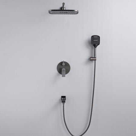 Душевая система встраиваемая Shevanik S4135T, оружейная сталь