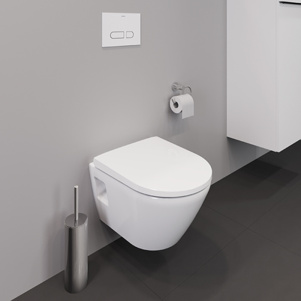 Duravit D-Neo Унитаз подвесной 37x48 см, безободковый, в комплекте с сиденьем 0021690000, цвет: белый 45870900A1 (2587090000+0021690000)