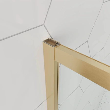 Душевой угол Veconi Ottimo P10 G, 1000x1000x1900, золото брашинг, стекло тонированное матовое