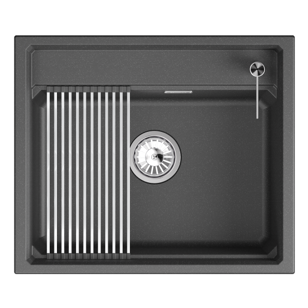 Мойка для кухни Granula Kitchen Space 6003i черный, 60х51 см, прямоугольная