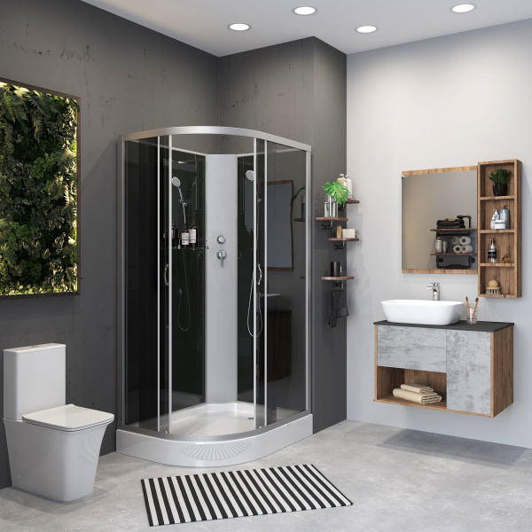 Душевая кабина Niagara Classic NG-3512-14RBK 120х80х200, низкий поддон 13 см, стекло тонированное