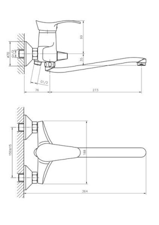 Смеситель для ванны Haiba HB2201-1