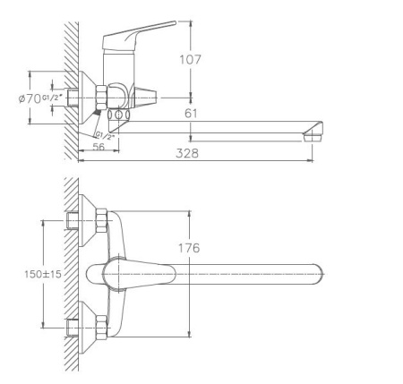 Смеситель для ванны Haiba HB2216