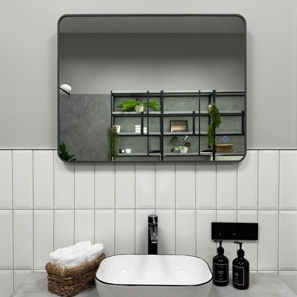 Зеркало RoxenBath Simon (80x70) в алюминиевой раме оружейная сталь