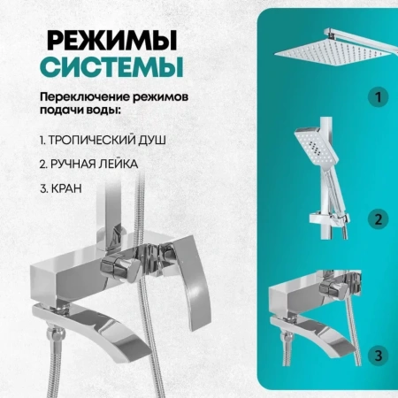 Душевая система Grocenberg GB7007-1 Хром