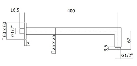 Настенное крепление верхнего душа Paffoni QUADRO ZSOF063CR хром