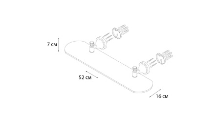 Полка стеклянная Sofita Crystal SF-35003