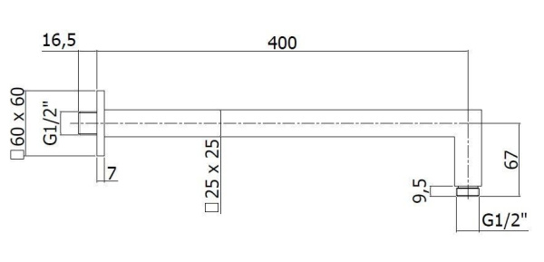 Настенное крепление верхнего душа Paffoni QUADRO ZSOF063CR хром
