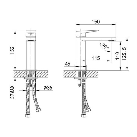 Смеситель для умывальника IDDIS Bridge BRDSB00i01
