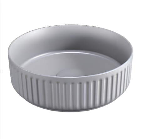 Раковина накладная ISVEA Infinity Ion круглая 36см, цвет серый бетон матовый 10NF66036SV-2V