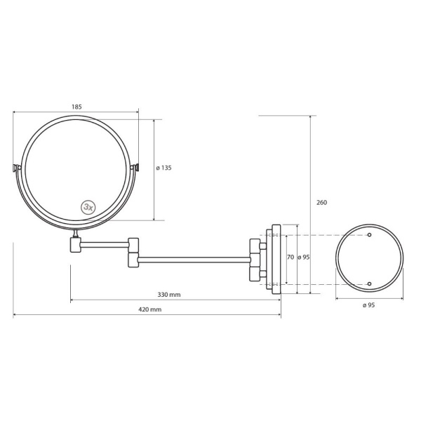 Косметическое зеркало Bemeta Omega 106301122