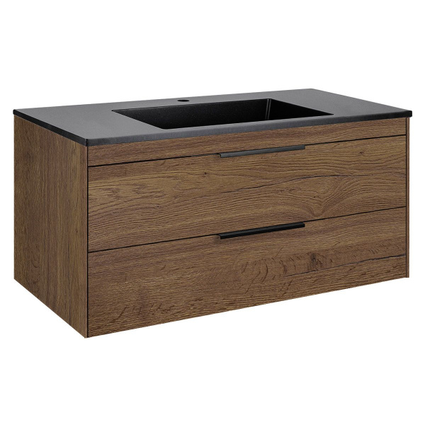 Тумба под раковину Vincea Chiara 2D 1000 подвесная, 2 выкатных ящика soft-close, T.Oak