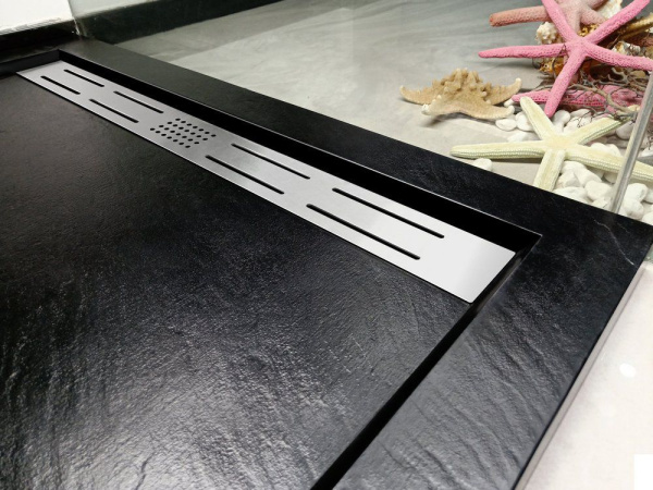 Душевой поддон с сифоном WeltWasser WW TRR 90 STONE-BL