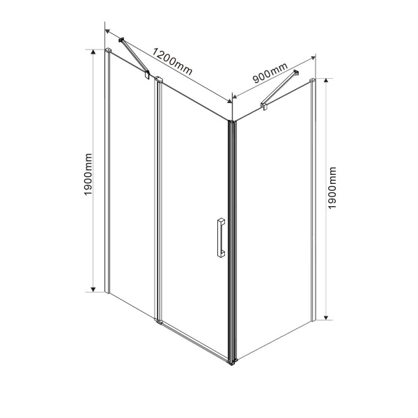 Душевой уголок Vincea Orta VSR-1O9012CL, 1200*900, хром, стекло прозрачное