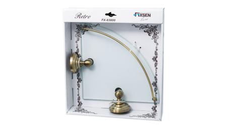 Полка стеклянная угловая Fixsen Retro FX-83803A