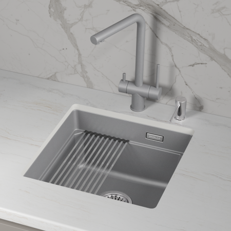 Мойка для кухни Granula Kitchen Space 4501iU алюминиум, 45х45 см, квадратная
