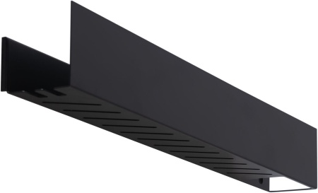 Полка Aquanet Магнум 90x12 черная матовая, с крючками