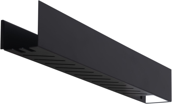 Полка Aquanet Магнум 90x12 черная матовая, с крючками
