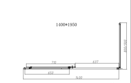 Душевой уголок Слим-Н (Slim-N) VSR-4SN8014CLBN, 1400*800, брашированный никель, стекло прозрачное