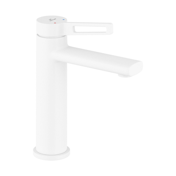 Раковина для ванной Wellsee Calin 201000570 в наборе 2 в 1: овальная раковина белого глянцевого цвета, смеситель в цвете матовый белый