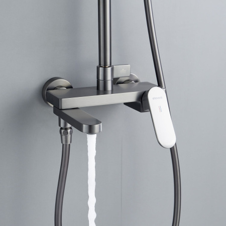 Душевая система Shevanik S4536T, оружейная сталь