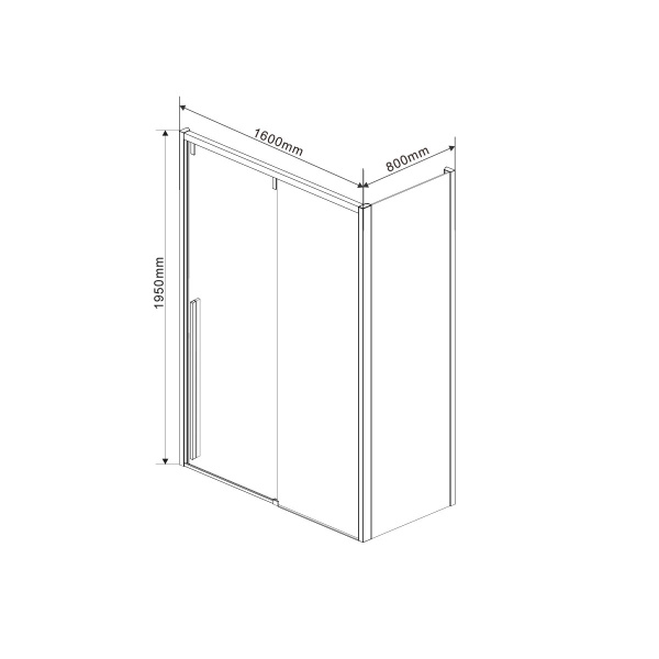 Душевой уголок Vincea Lugano VSR-1L8016CL-1, 1600*800, хром, стекло прозрачное