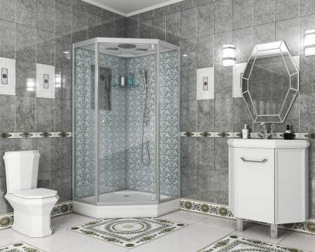 Душевая кабина Niagara Luxe NG-7702DW 100x100х210, низкий поддон 15 см, стенки белые