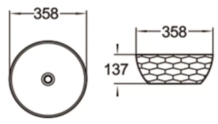 Раковина керамическая (накладная)  SantiLine SL-1038